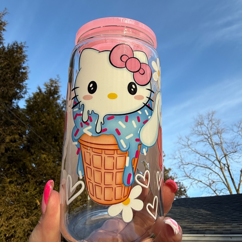 Hello Kitty Ice Cream Glass Jar